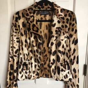 Dolce & Gabbana Leopard Velvet Blazer